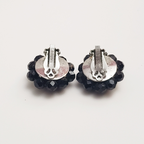 Laguna Black Beaded Bauble Clip Ons - Picture 6 of 9